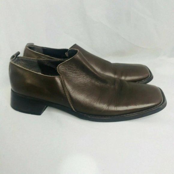 BANANA REPUBLIC Shoes Brown Leather Loafer Square Size 9.5 Y - Picture 3 of 11